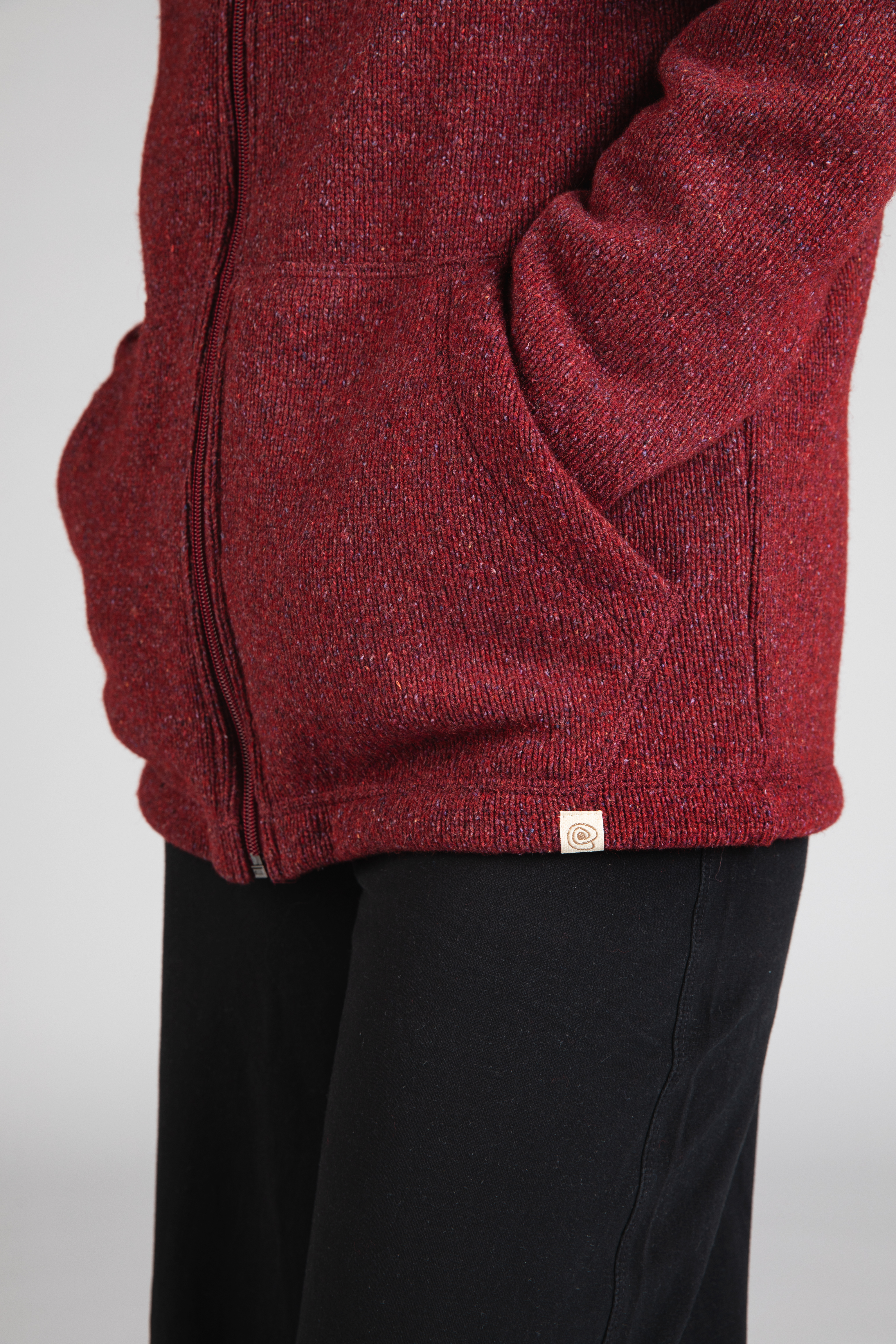 Damen Jacke mit Reißverschluss aus Merinowolle & Seide - Recyclinggarn