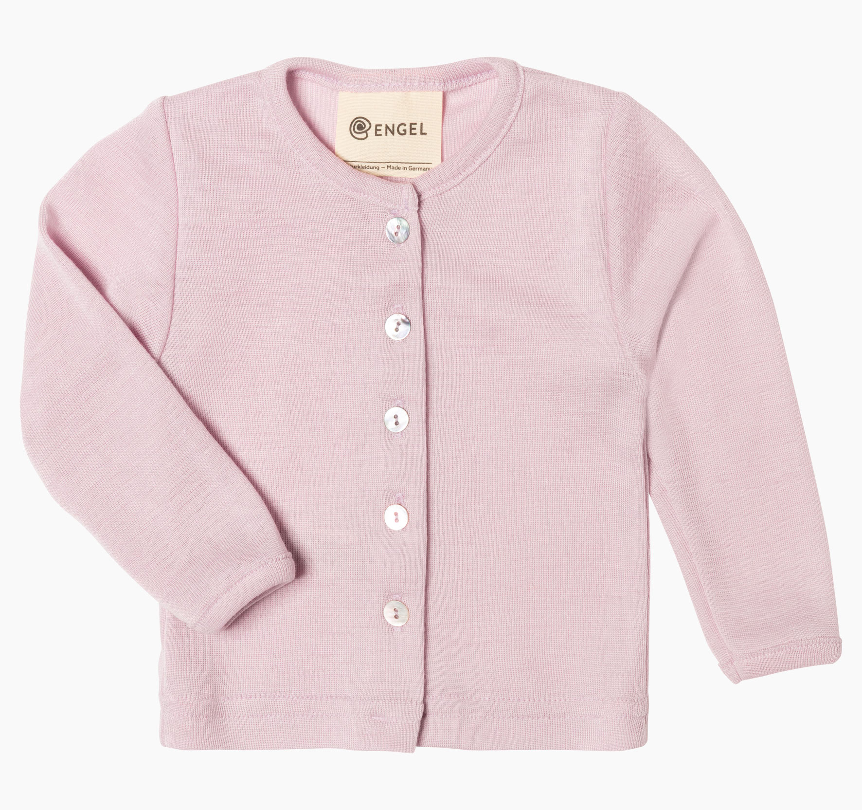 Baby´s wool and silk cardigan in pastel mint by Engel.
