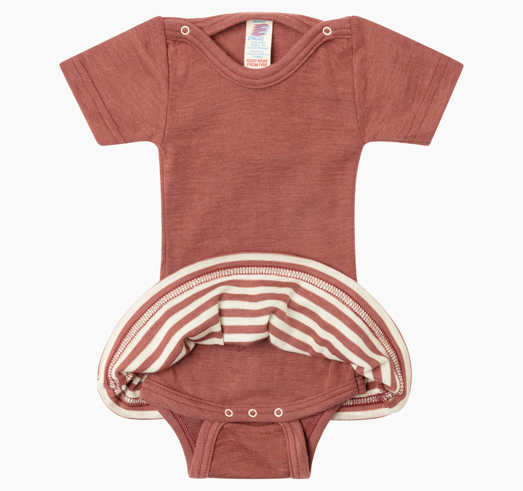 Body kurzarm, mit geringeltem Röckchen Baby, GOTS