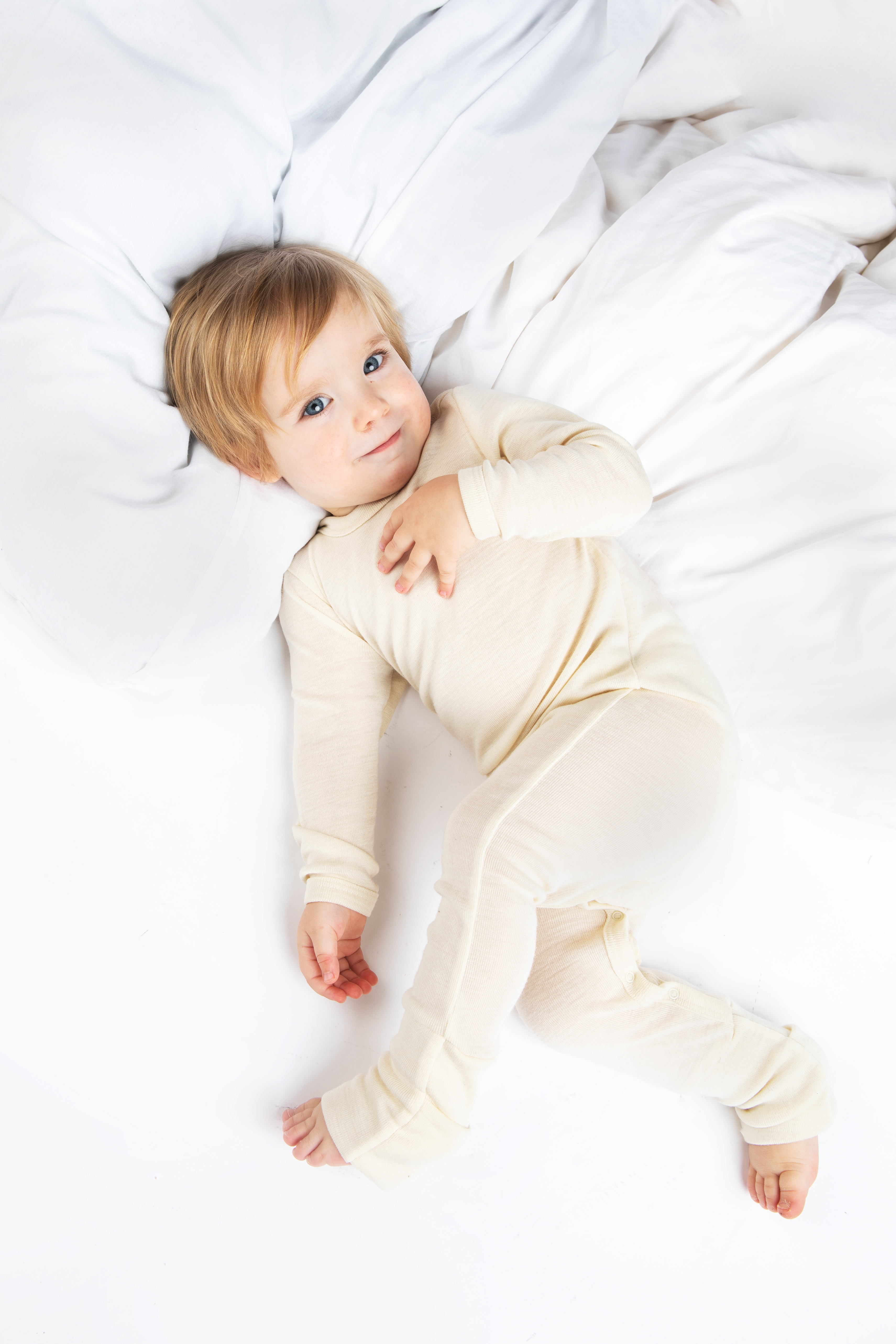 Strampler Baby aus Merinowolle & Seide, GOTS