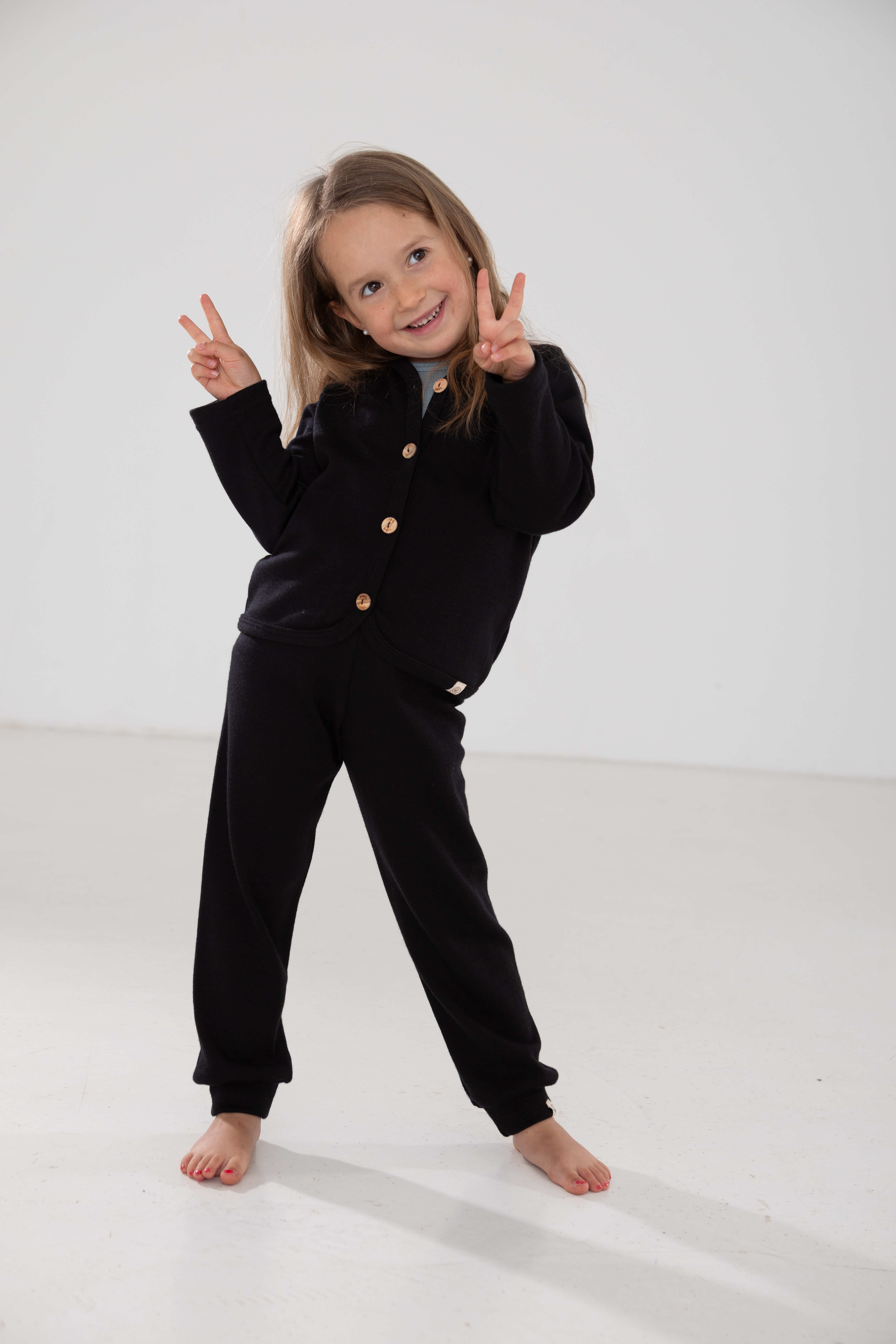Kids merino wool &amp; silk joggers, GOTS