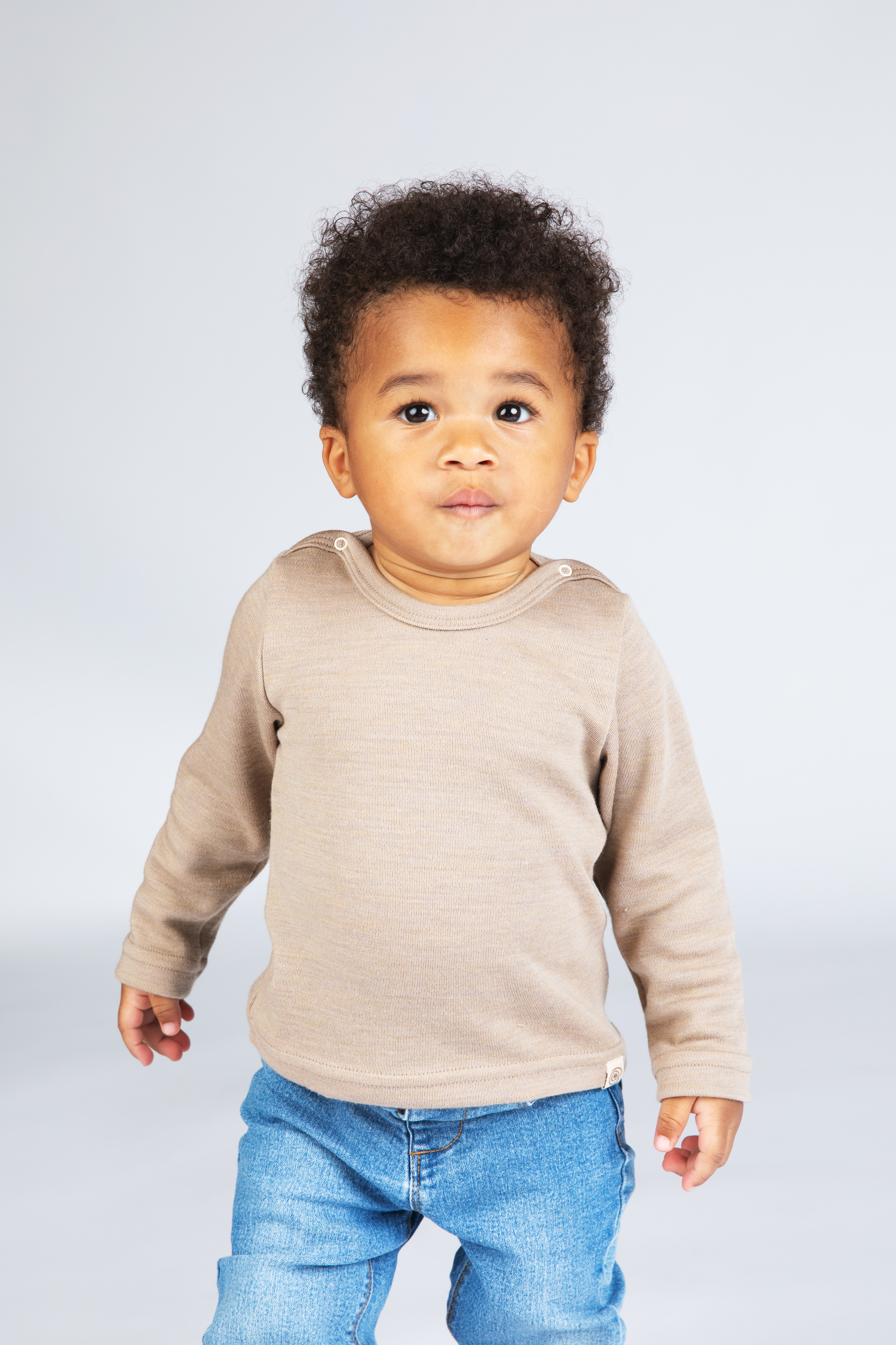 Baby merino wool & silk long sleeve shirt, GOTS
