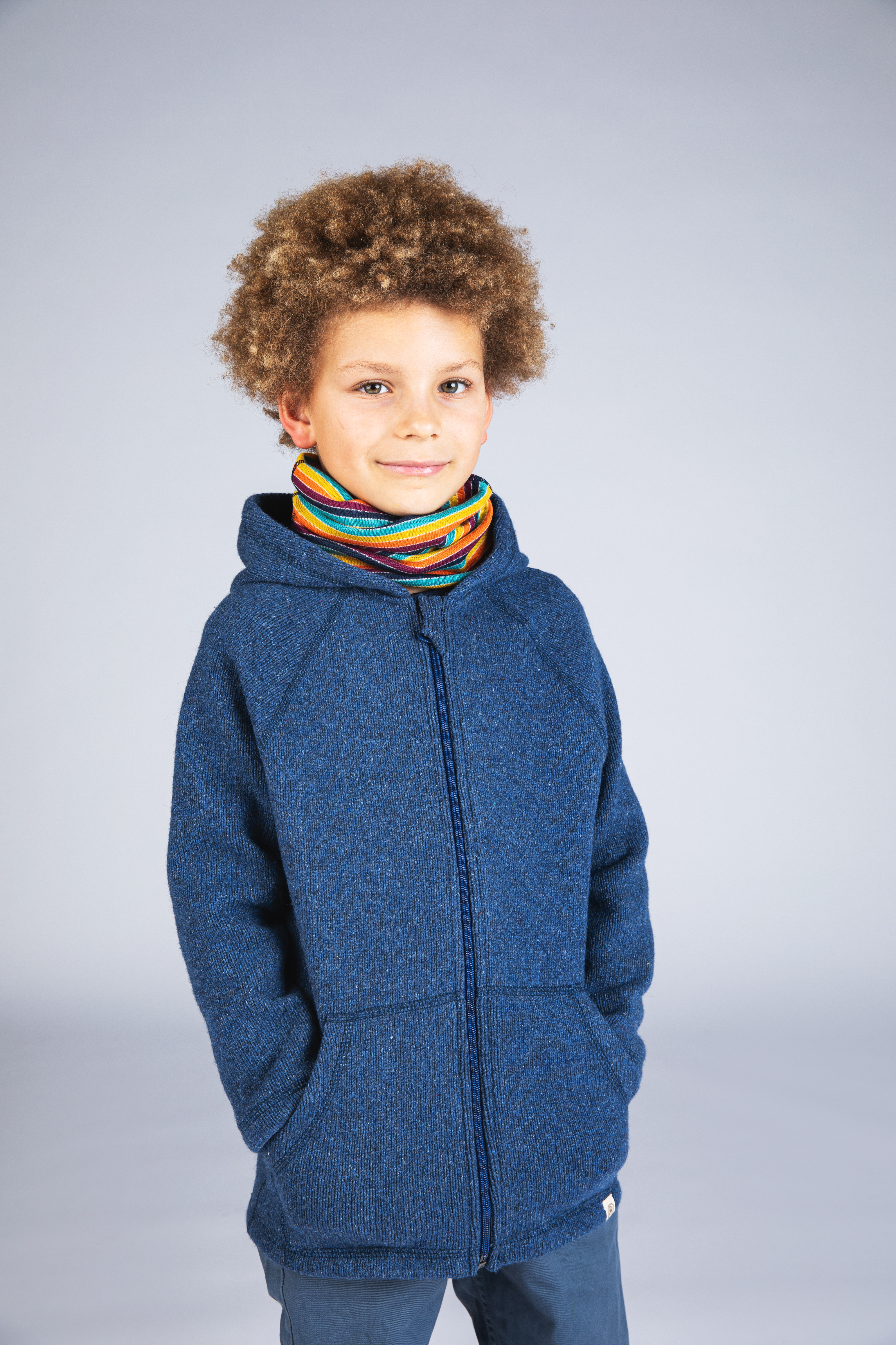 Kids merino wool &amp; silk snood, GOTS