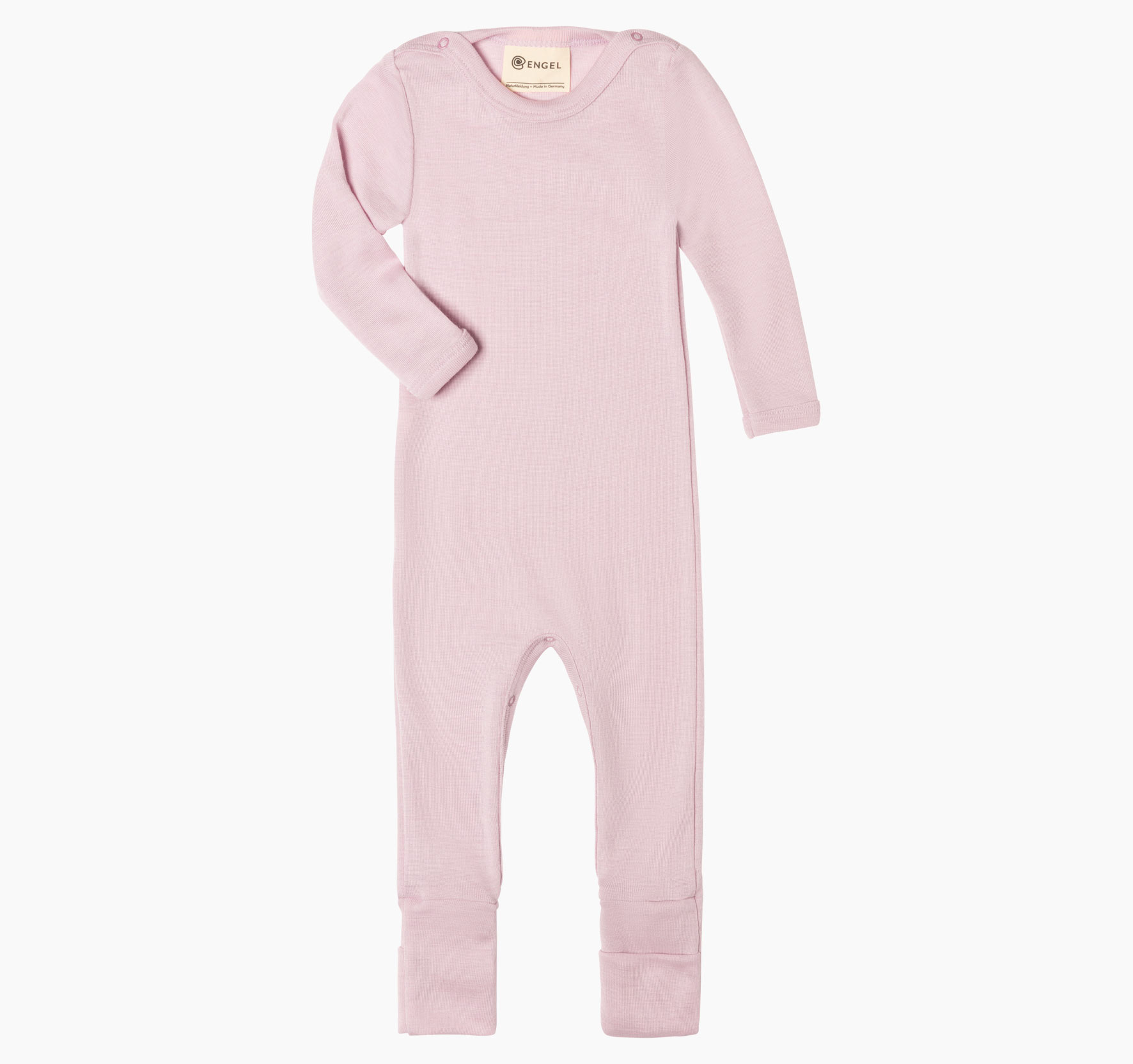 Baby´s wool and silk romper in magnolia by Engel.