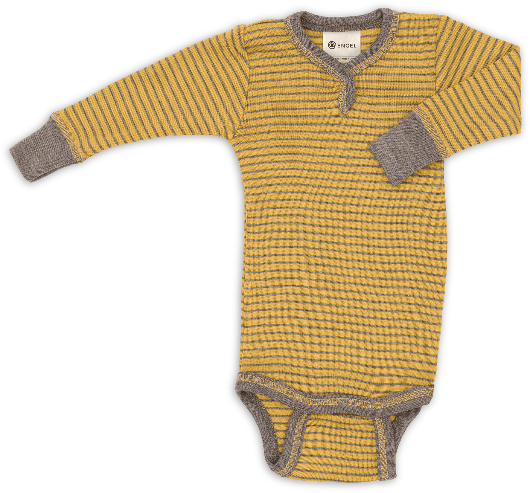 Baby-Body, langarm, mit Druckknopf vorne