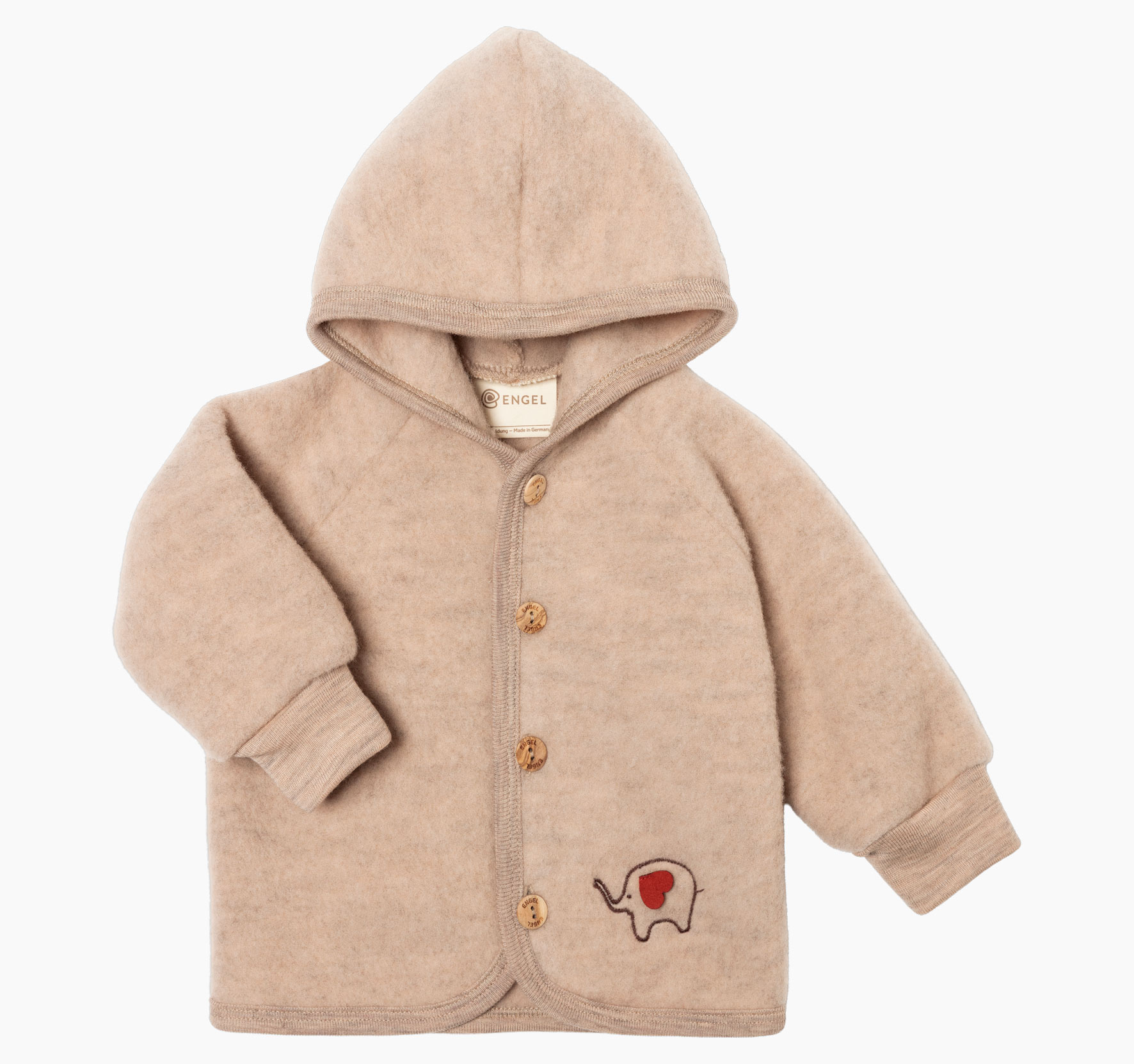 Wollfleece Jacke aus Merinowolle mit Stickerei, IVN BEST